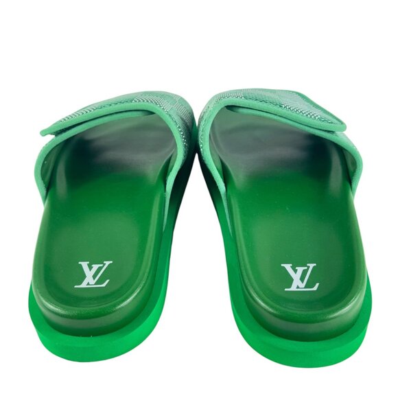 LOUIS VUITTON Miami Mule 1ACR2W Green Mens Sandals Marked as 10 - 11US - Picture 9 of 11